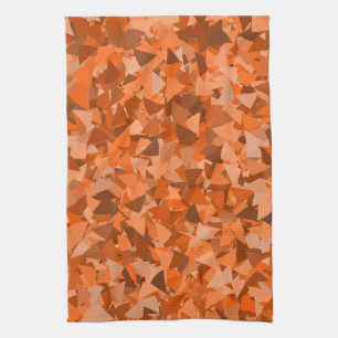 Orange Brown Triangle Pattern Kitchen Towel