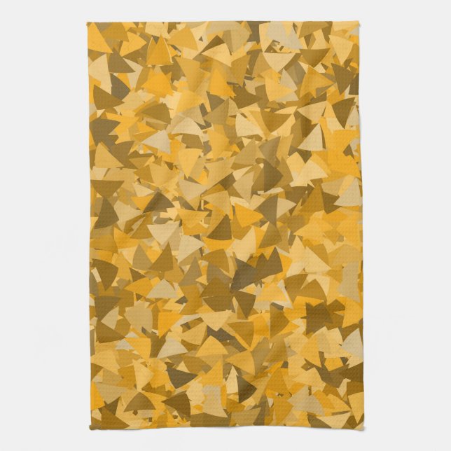 Orange Brown Triangle Pattern Kitchen Towel (Vertical)