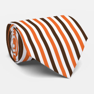 Orange Brown Vertical Stripes Pattern Tie