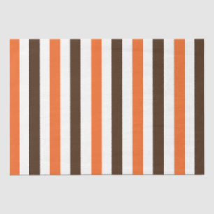 Orange Brown Vertical Stripes Pattern Tissue Paper