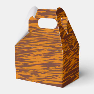 Orange Brown Zig Zag Abstract Diagonal Trippy Favor Box