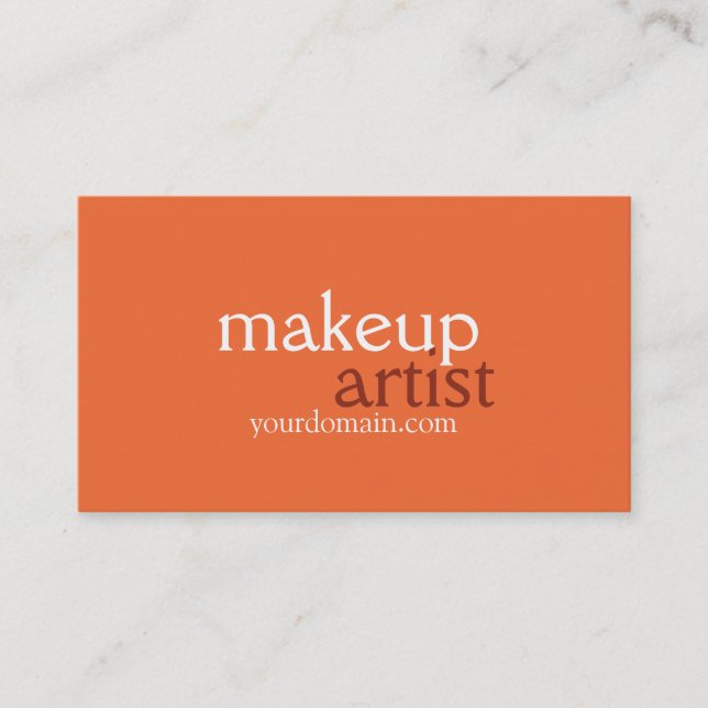 Orange Browny Beige Makeup Artist Business Card (Front)