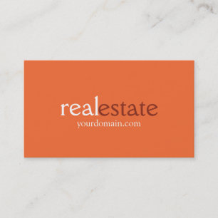Orange Browny Real Estate Agent Business Card