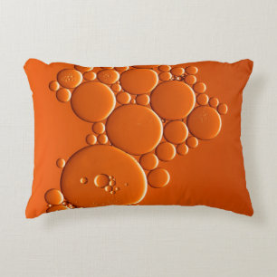 Orange bubbles art accent pillow