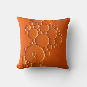 Orange bubbles art throw pillow