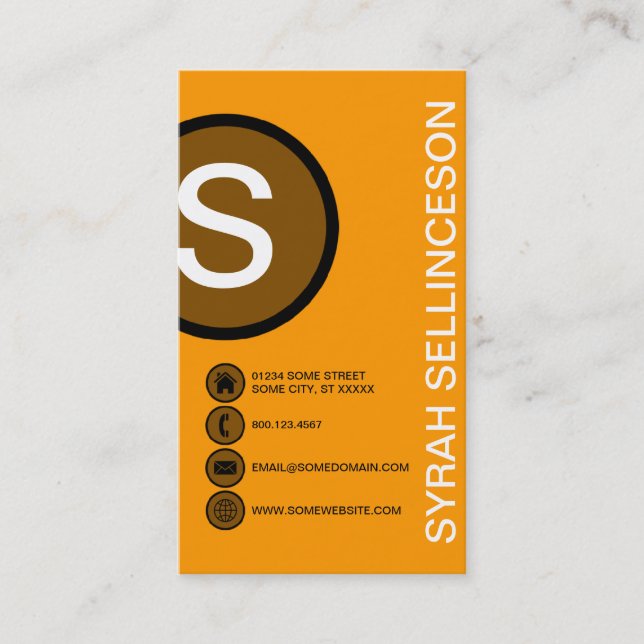 orange bubbles business card (Front)