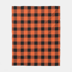 Orange Buffalo Country Lumberjack Plaid Fleece Blanket