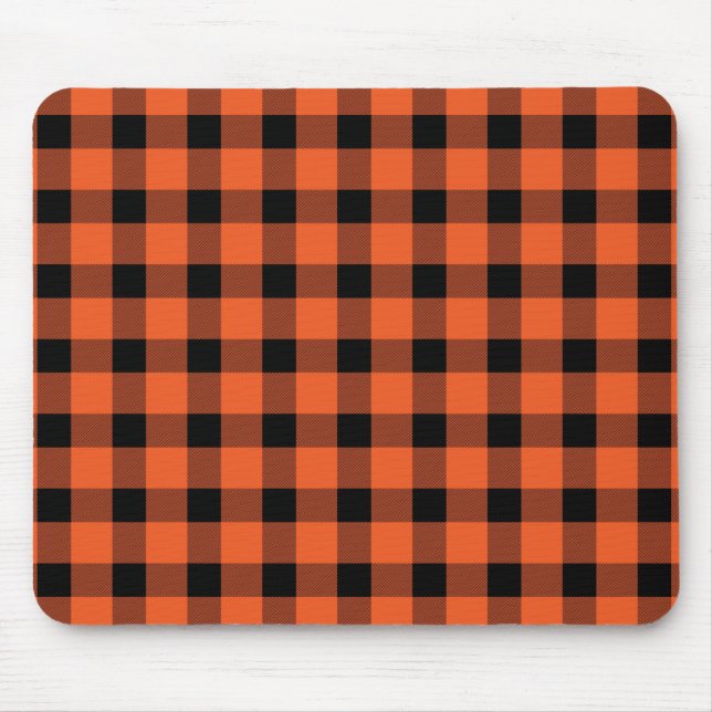 Orange Buffalo Country Lumberjack Plaid Mouse Pad (Front)