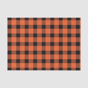 Orange Buffalo Country Lumberjack Plaid Tissue Paper