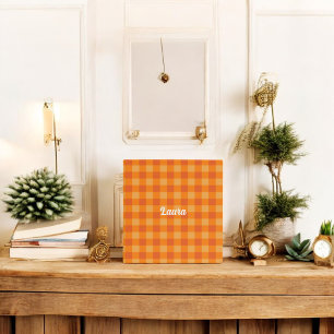 Orange Buffalo Plaid Holiday Binder for Gifts