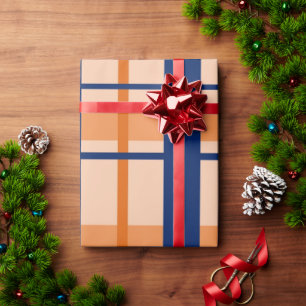 Orange Buffalo Plaid Wrapping Paper