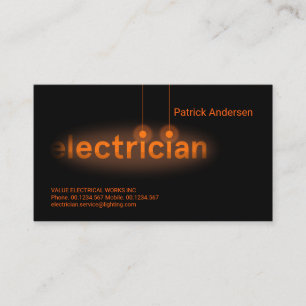 Orange Bulbs Electrician Vignette Business Card