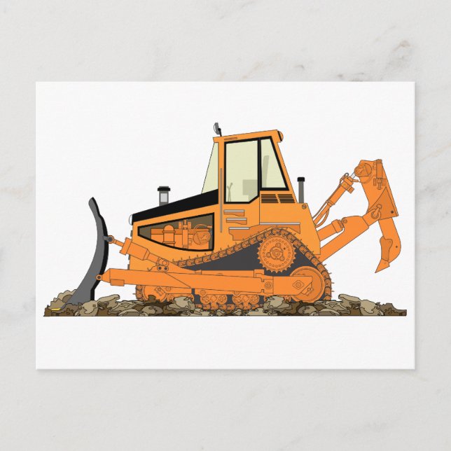 Orange Bulldozer Postcard (Front)
