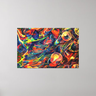 Orange Bulle Abstraite toile murale Multicolor