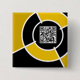 orange bullseye QR code 2 Inch Square Button