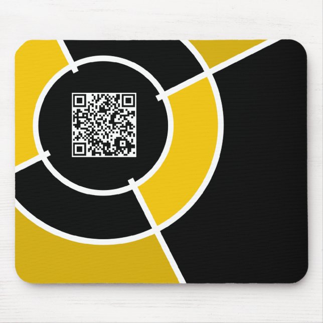 orange bullseye QR code Mouse Pad (Front)