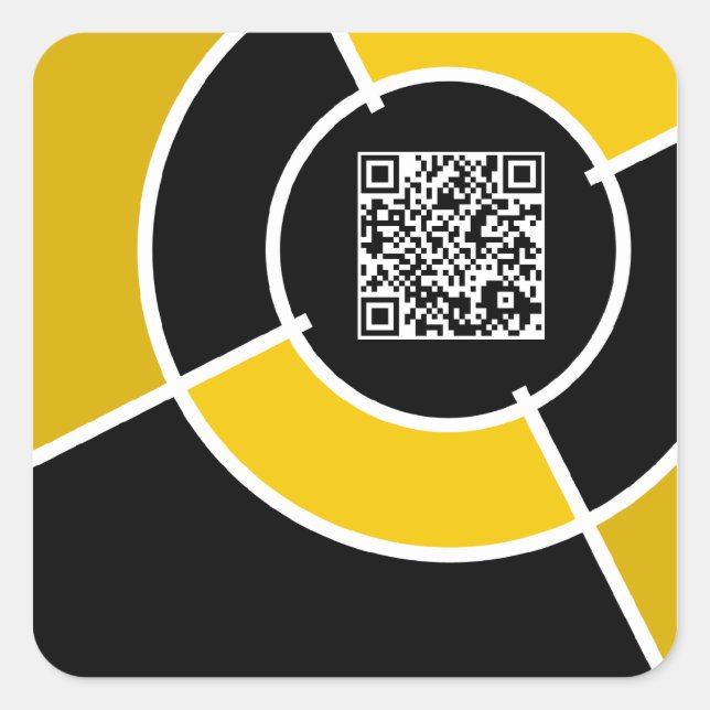 orange bullseye QR code Square Sticker (Front)