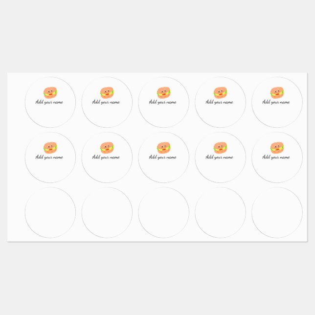 Orange burger watercolor add name text food fries  (Sheet)