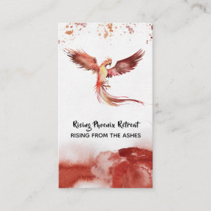 *~* Orange Burgundy Red Feathers Phoenix Flame Business Card