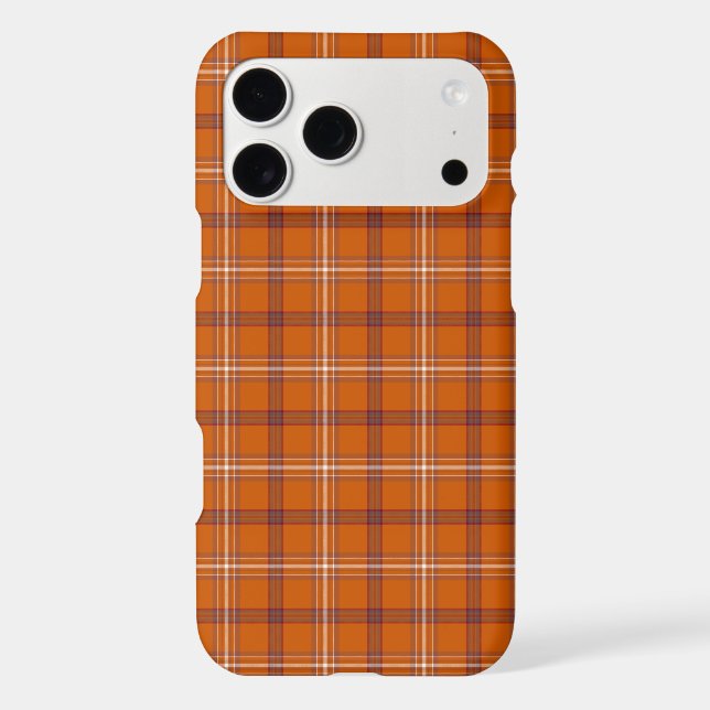 Orange Burgundy White Plaid Classic iPhone Case (Verso)