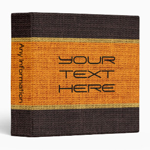 Orange Burlap Linen Rustic Jute Binder