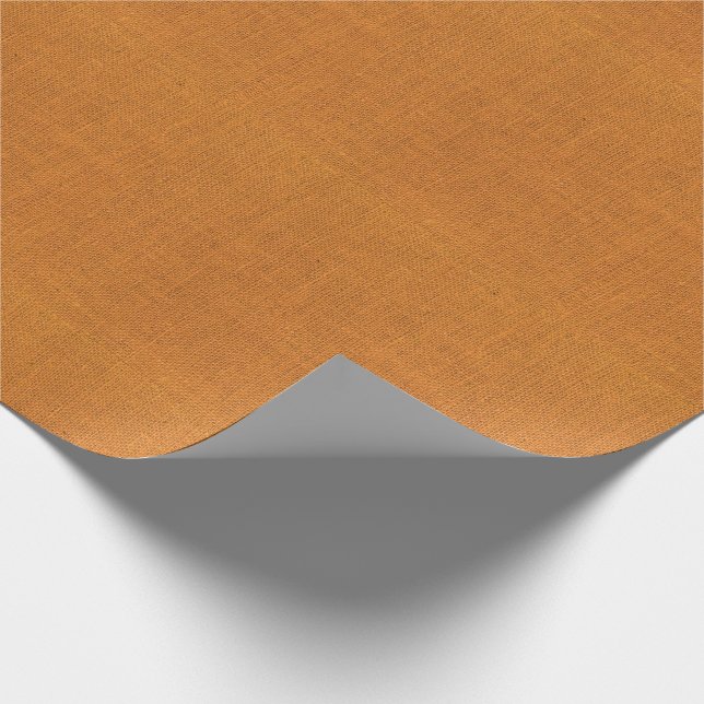 Orange Burlap Texture Wrapping Paper (Corner)