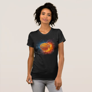 Orange burning basketball , NBA Basketball Sport T-Shirt