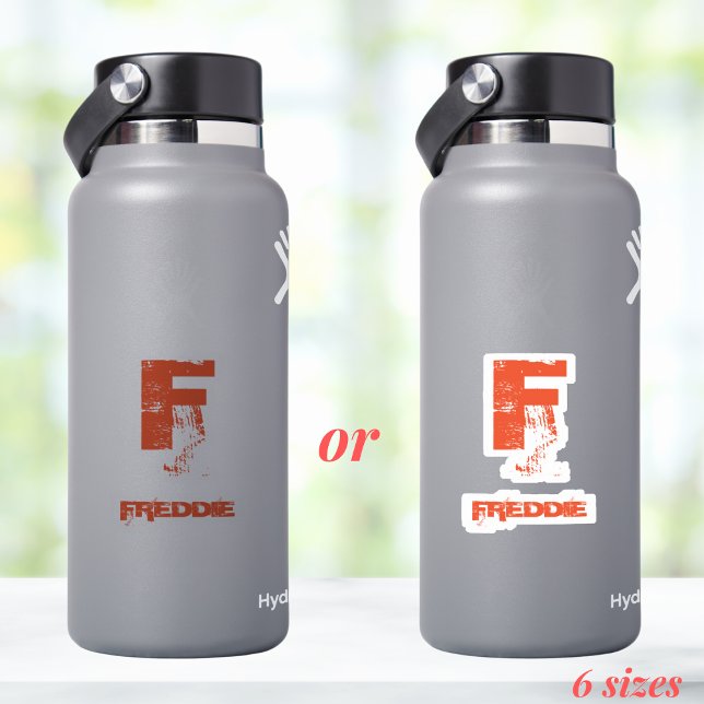 Orange Business Monogram logo Grunge Water Bottle (Creator Uploaded)