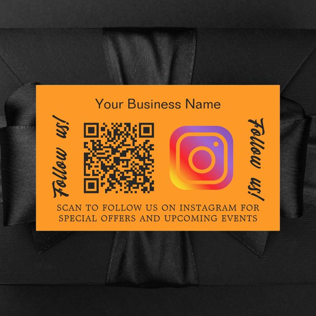 Orange business name qr code Instagram Sticker (Creator Uploaded)