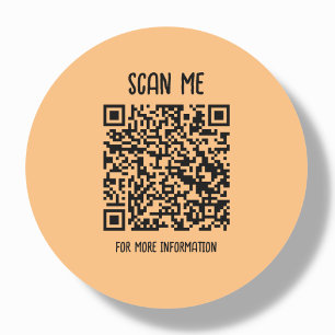 Orange   Business QR Code Scannable Classic Round Sticker