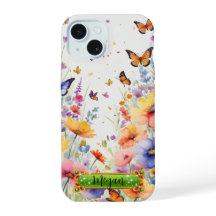 Orange Butterflies Flower Field iPhone / iPad case