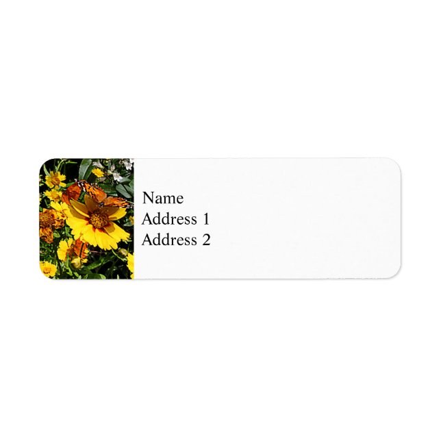 Orange Butterflies on Yellow Coreopsis (Front)