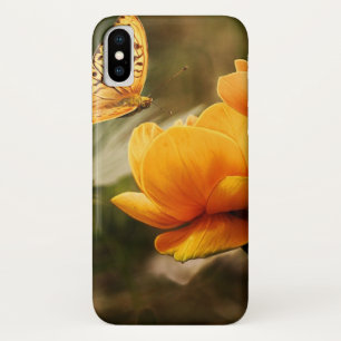Orange Butterfly and Flowers Case-Mate iPhone Case