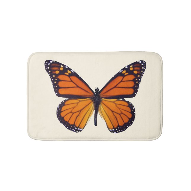 Orange Butterfly Bath Mat (Front)