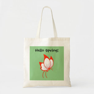 Orange Butterfly Cartoon, Cute Garden Nature Art Tote Bag