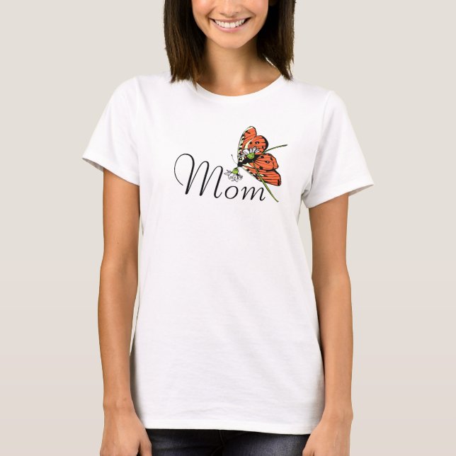 Orange Butterfly Dairy Mom T-Shirt (Front)