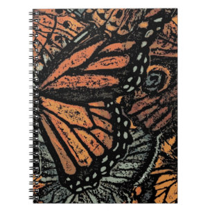 Orange butterfly fantasy abstract art notebook