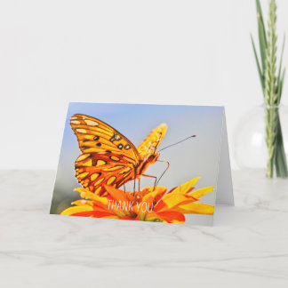 Orange Butterfly Feeding Thank You Card