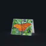 Orange butterfly holiday card<br><div class="desc">Give this beautiful card to the one you love. With a photo of a beautiful butterfly and tell them how much you love them.  This card is blank inside.</div>