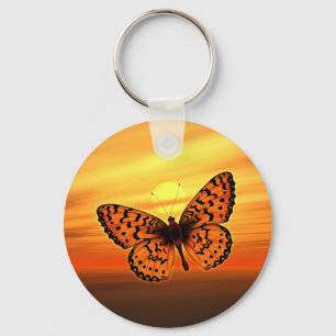Orange Butterfly Keychain