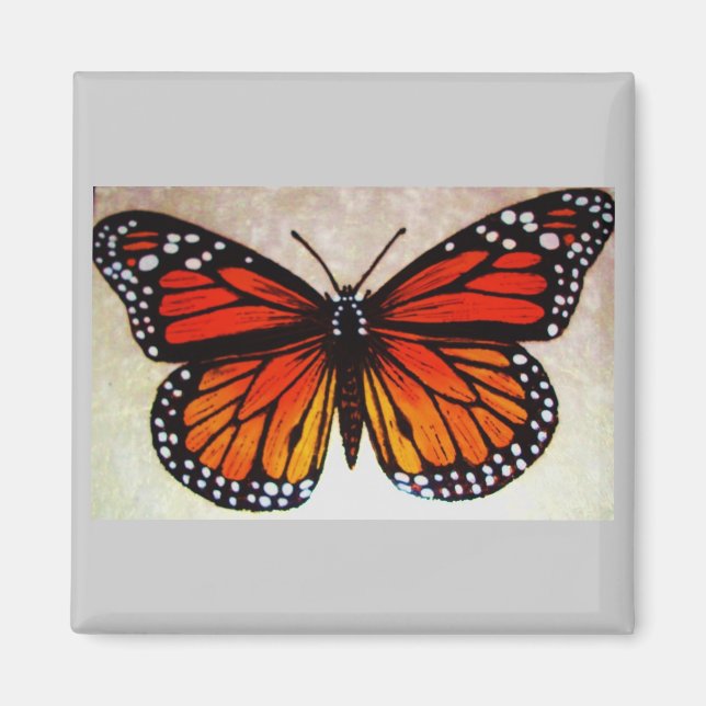 orange butterfly magnet (Front)