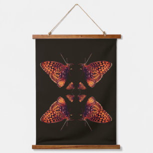 Orange Butterfly Nature Abstract Hanging Tapestry