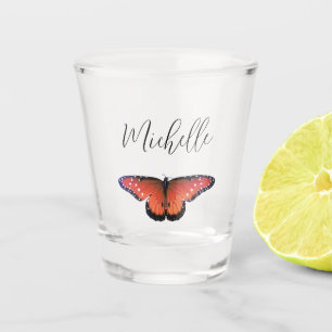Orange Butterfly Swallowtail Elegant Shot Glass