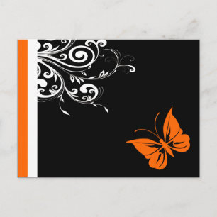 Orange Butterly Swirls Postcard
