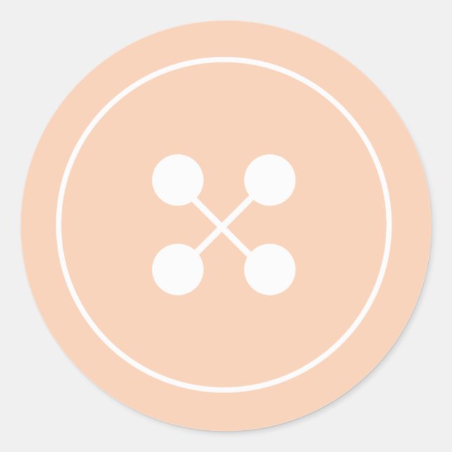 Orange Button Baby Shower Favour Sticker (Front)