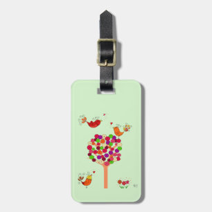 Orange Button Tree Luggage Tag