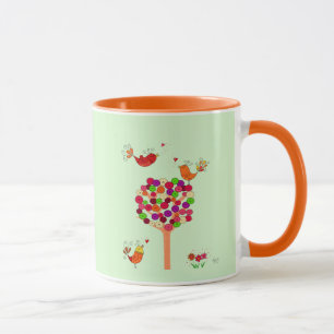 Orange Button Tree Mug