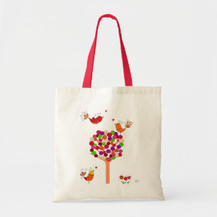Orange Button Tree Tote Bag