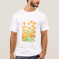 orange California poppy watercolor painting