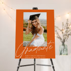 Orange Calligraphy Photo Graduation Signature